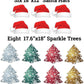 santa hats and christmas tree yard card signs