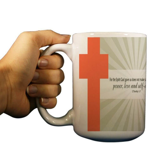 2 Timothy 1:7 Religious 15oz Coffee Mug