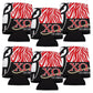 Chi Omega Can Cooler Set of 6 - Red Zebra Print FREE SHIPPING