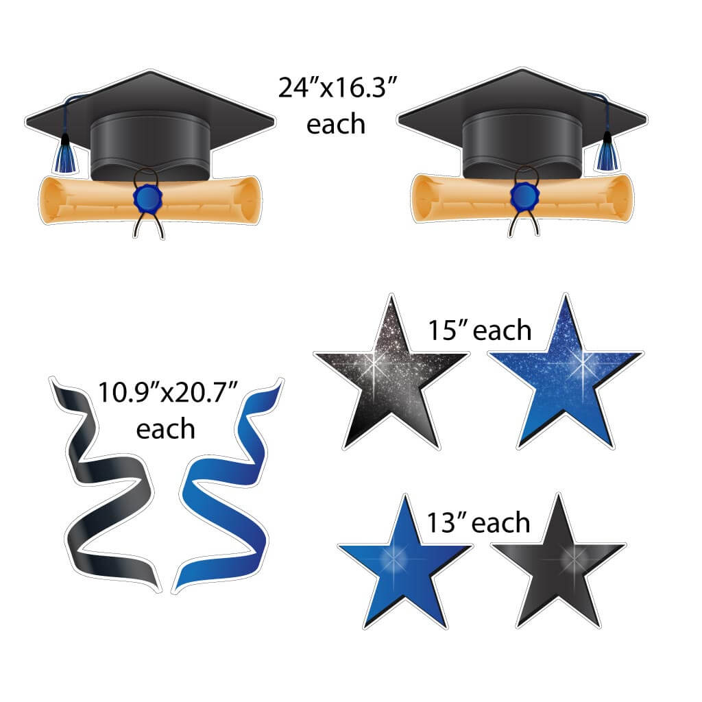 Congrats Grad Blue Graduation Flash & Flair 11 pc set (20025d)