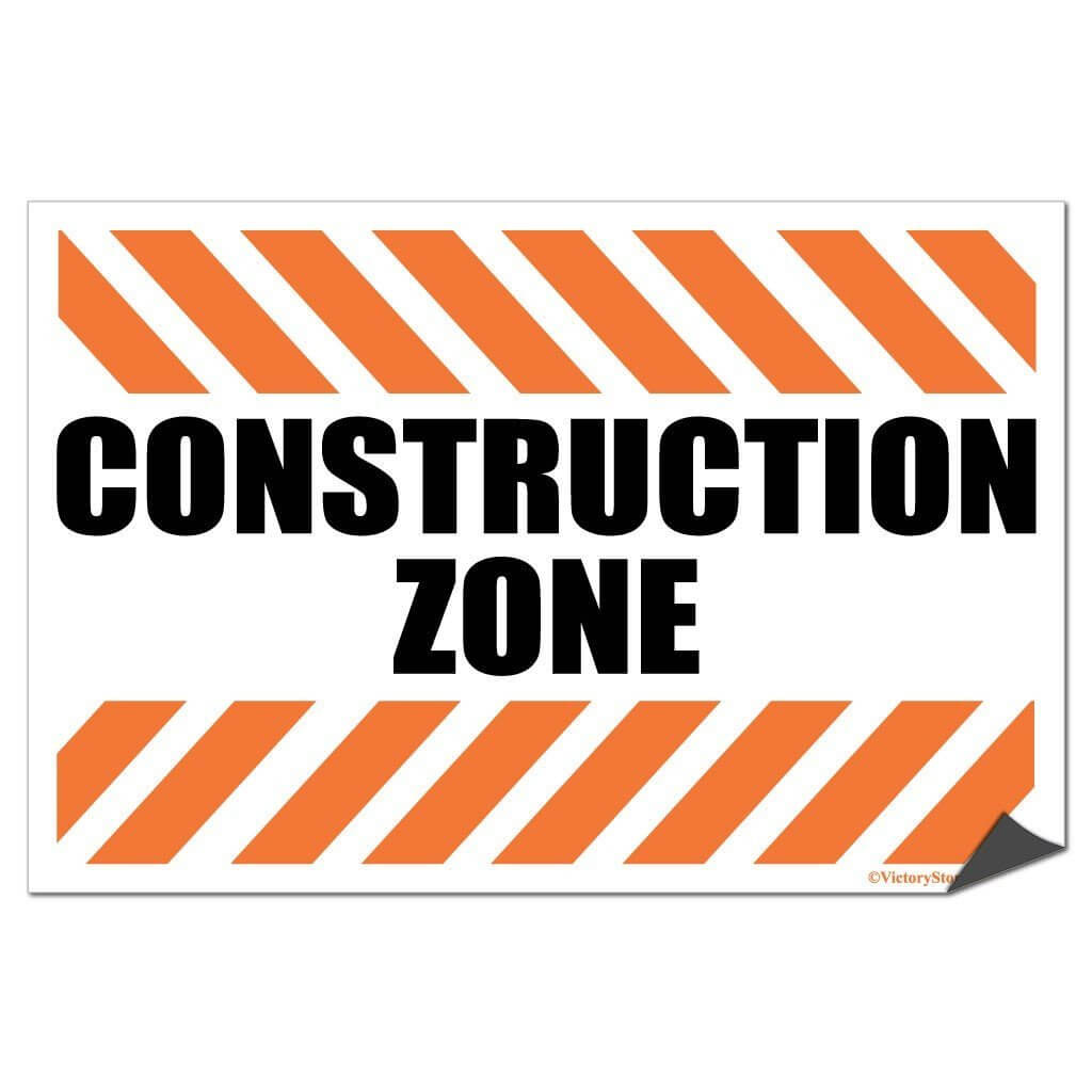 Construction Zone Sign or Sticker | VictoryStore – VictoryStore.com