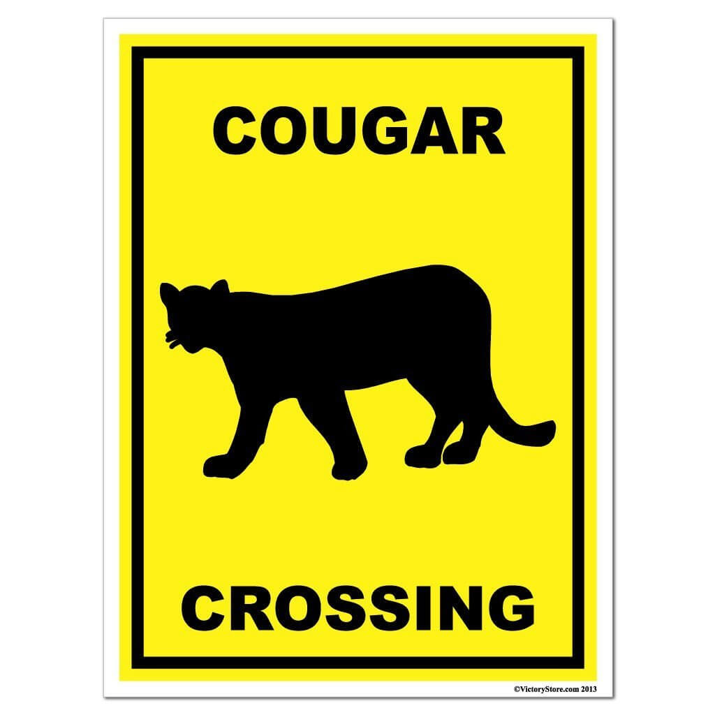 Cougar Crossing Sign or Sticker