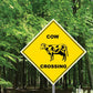 Cow Crossing Sign or Sticker