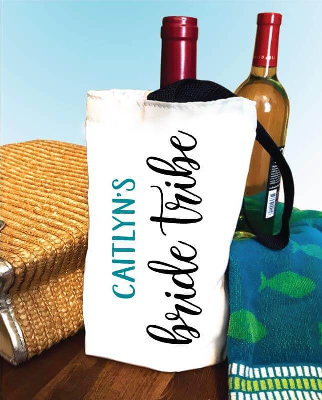 Custom Cruise Vacation Small Canvas Wine Tote