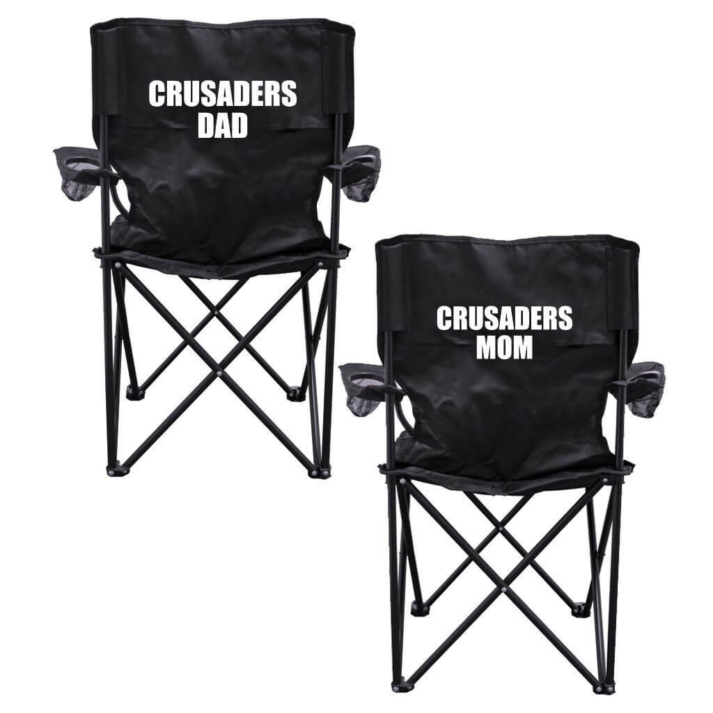 Crusaders Parents Black Folding Camping Chair Set of 2