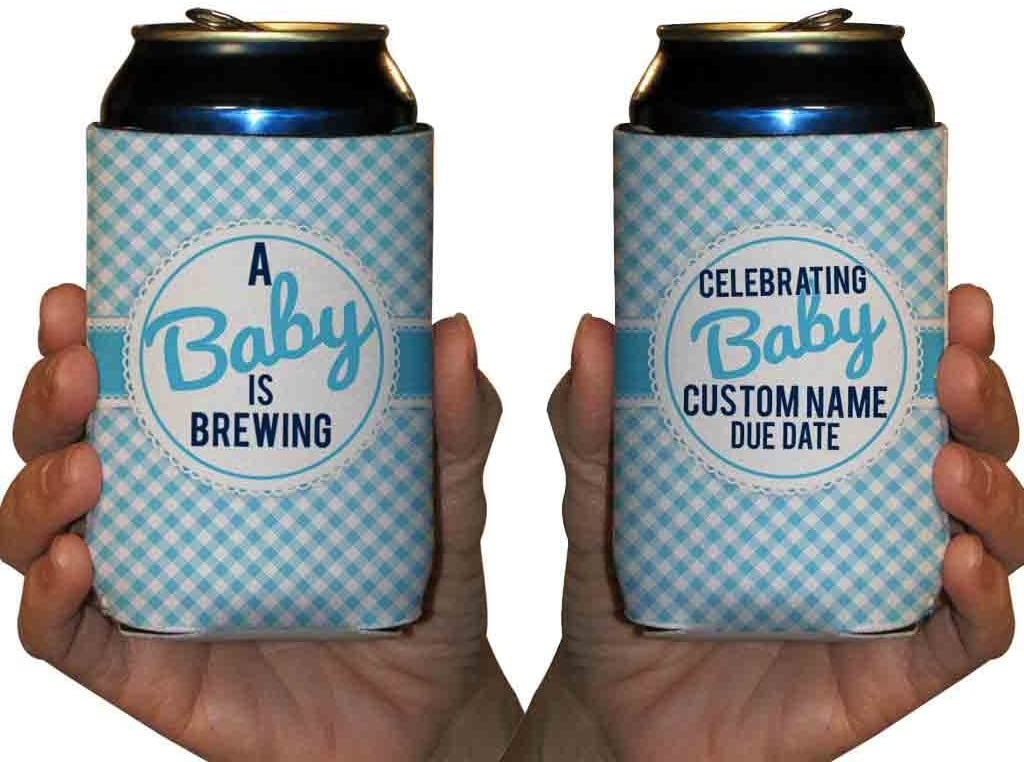 Custom A Baby Boy Is Brewing Can Cooler