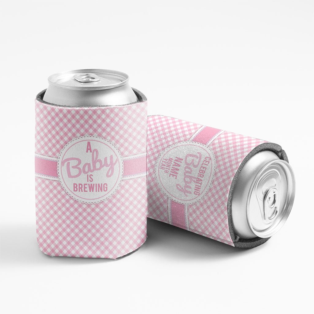Custom A Baby Girl Is Brewing Can Cooler