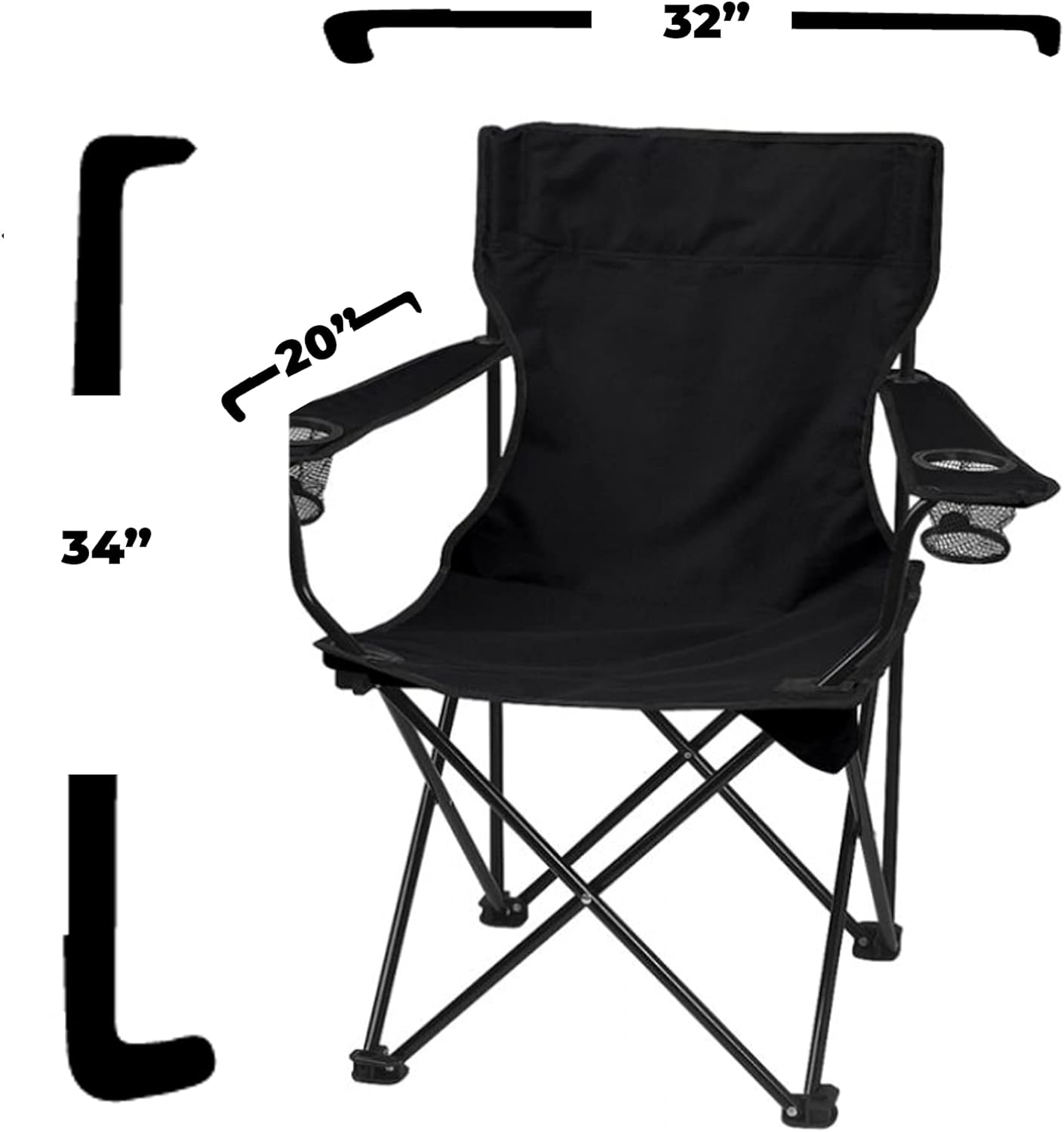 Custom Camping Chair - Black Camping Chair with Carry Bag