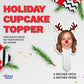 Custom Christmas Cupcake Toppers (Rudolph)