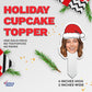 Custom Christmas Cupcake Toppers (Santa Hat)