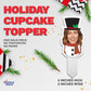 Custom Christmas Cupcake Toppers (Snowman)