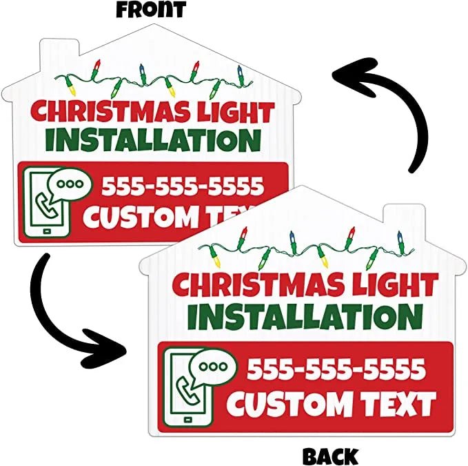 Custom Christmas Lights Installation Yard Signs 10 Pack Custom christmas lights installation yard signs 10 pack