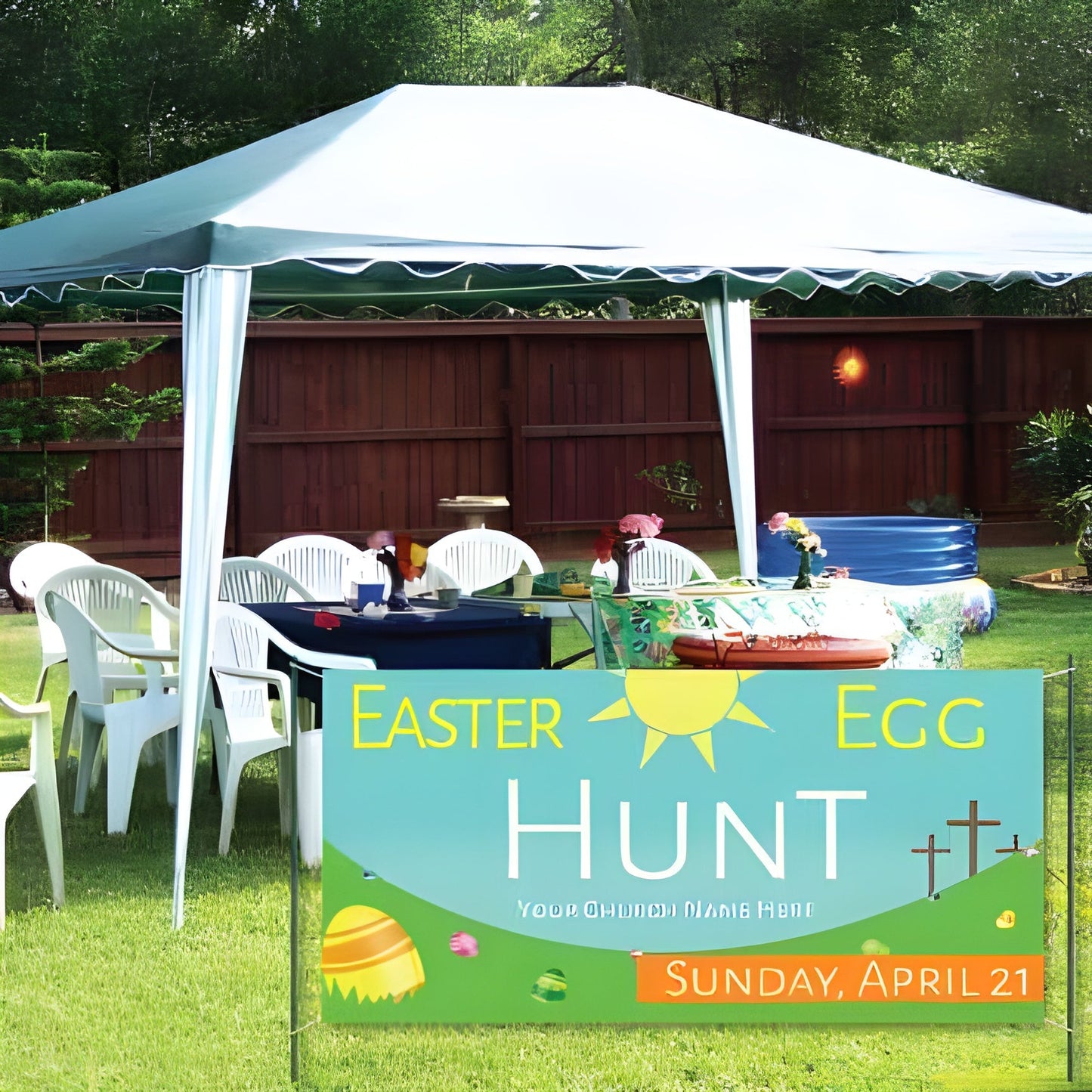 Custom Easter Egg Hunt Banner | Sun Design