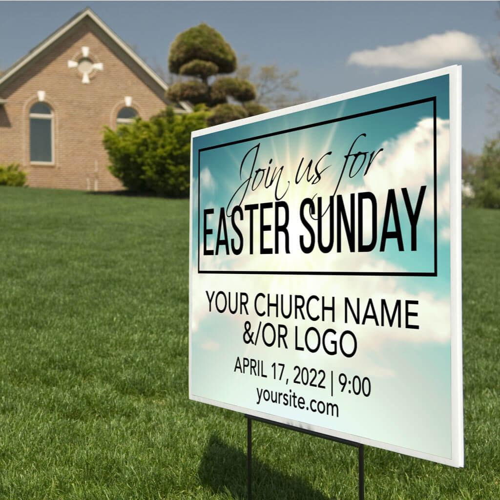 Custom Easter Sunday 18"x24" Yard Sign - Corrugated Plastic