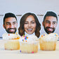 Custom Face Cutout Cupcake Toppers – Set of 75