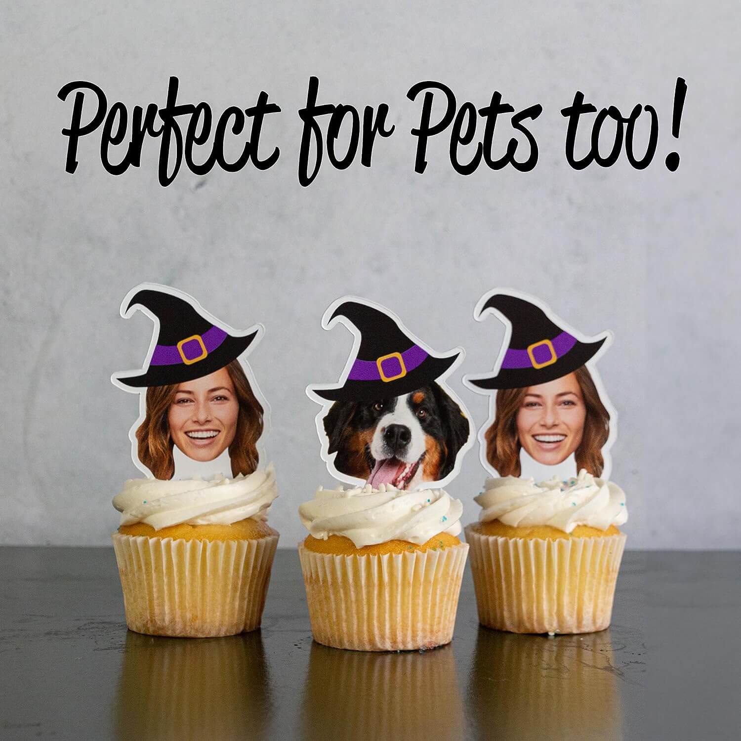 Custom Halloween Cupcake Toppers (Witch Hat)