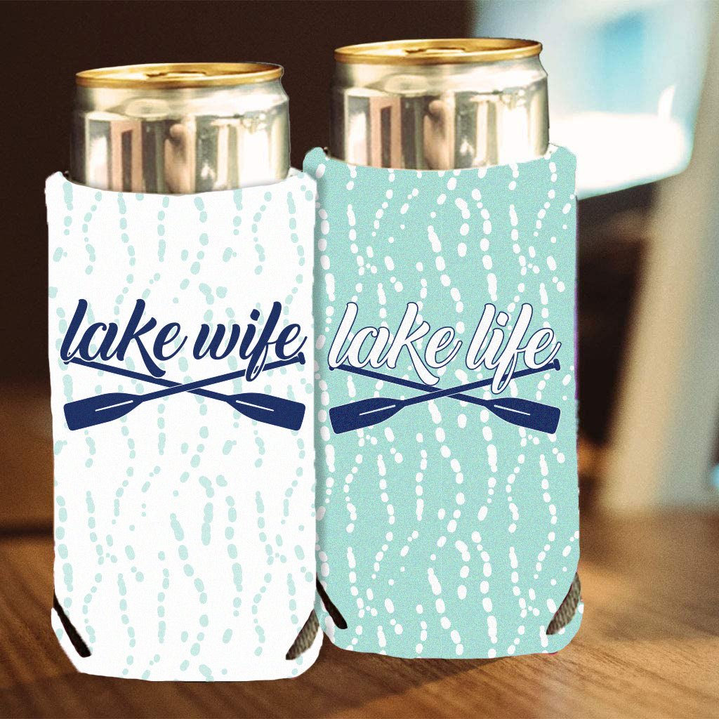 Custom Lake Wife Lake Life Bachelorette Slim Can Cooler Set (21234)