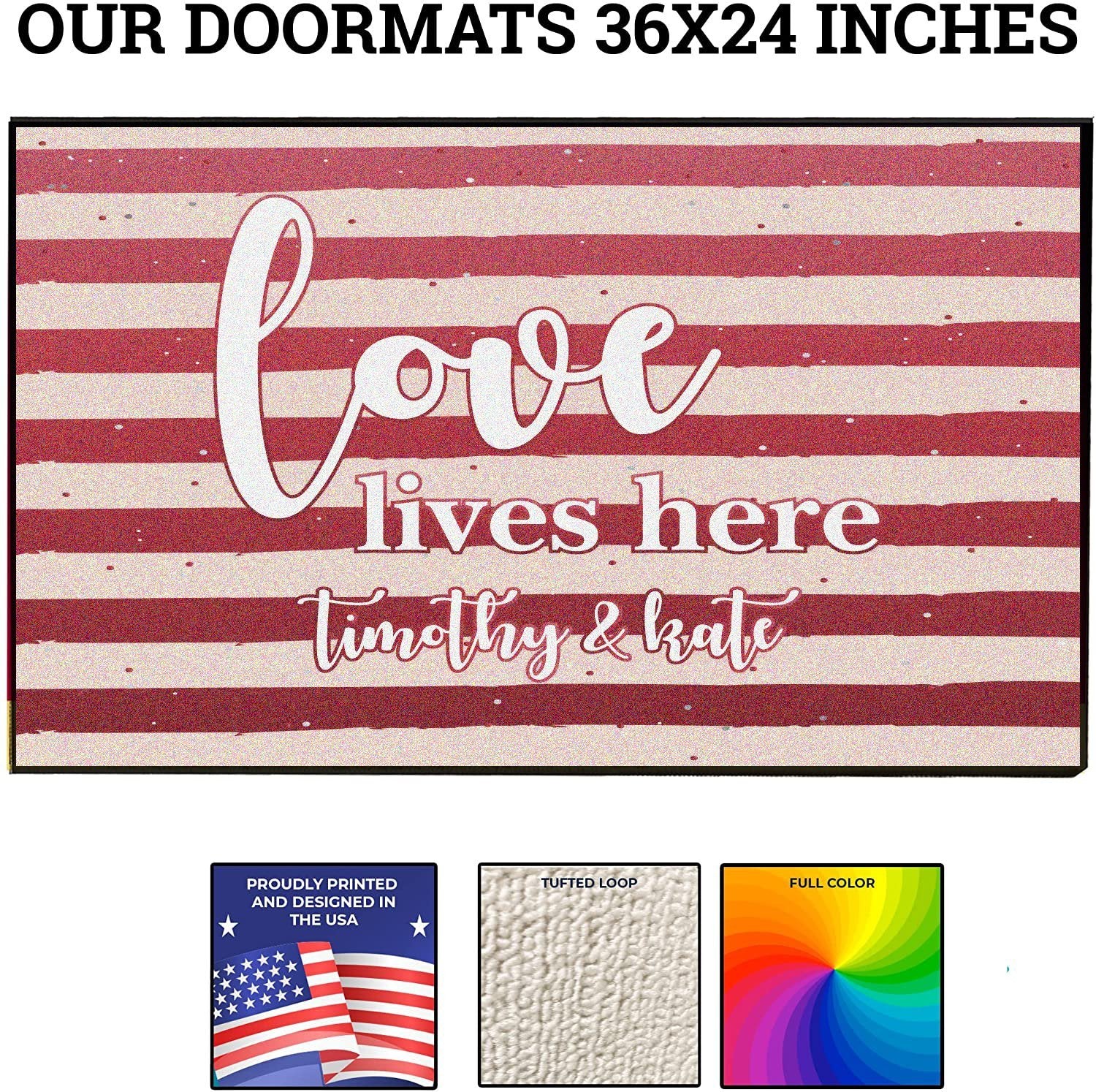 Custom Love Lives Here Doormat