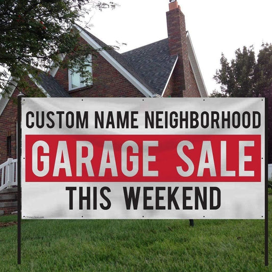 Custom Neighborhood Garage Sale Banner, 3 x 6 ft
