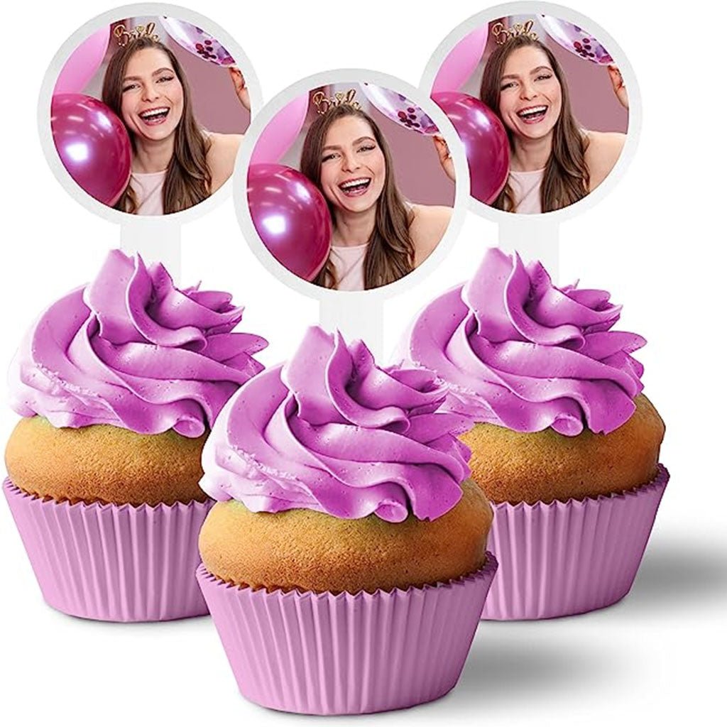 Custom Photo Cupcake Toppers - Shaped