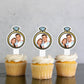 Custom Photo Wedding Cupcake Toppers Ring Shape