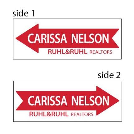 Ruhl & Ruhl Custom Agent Name Directional Sign Rider 9x24