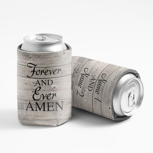 Custom Rustic Forever And Ever Amen Wedding Can Coolers