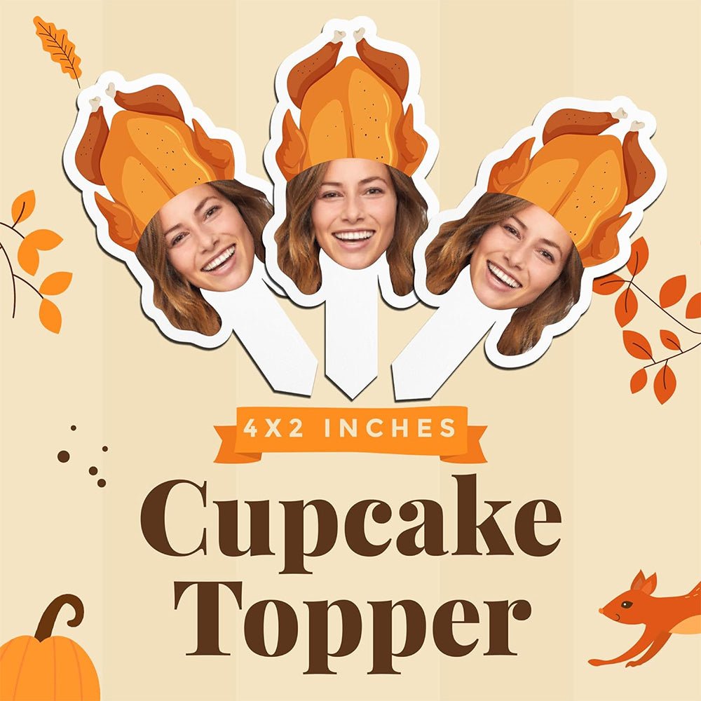 Custom Thanksgiving Cupcake Toppers (Turkey Hat)