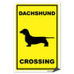 Dachshund Crossing Sign or Sticker
