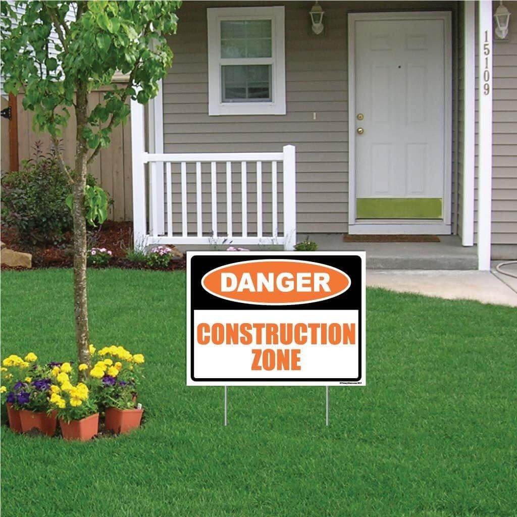 Danger Construction Zone Sign or Sticker - #4