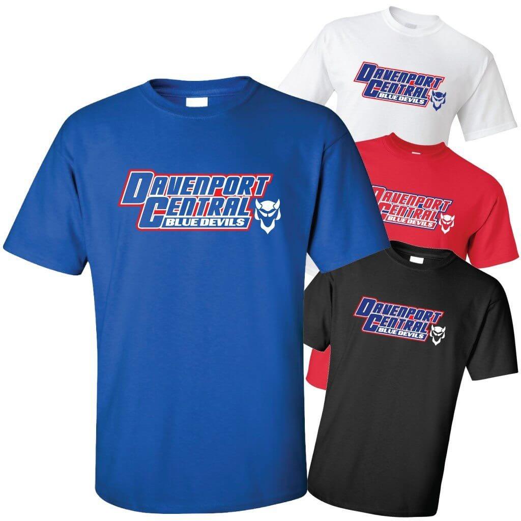 Davenport Central Blue Devils 1-Sided T-Shirt