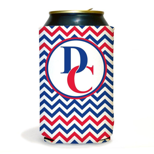 Set of 6 Central Blue Devils Chevron Koozies