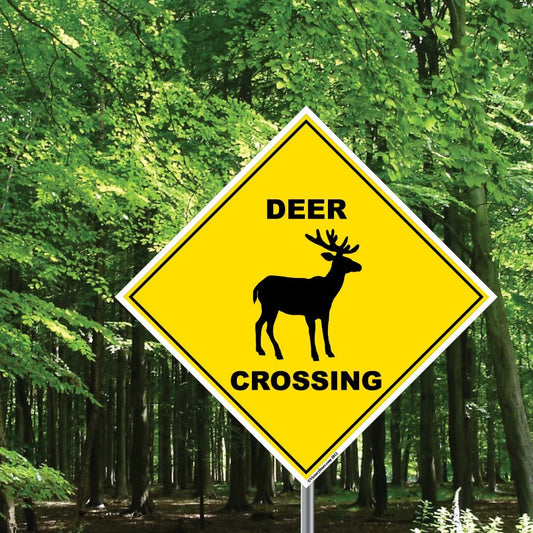 Deer Crossing Sign or Sticker