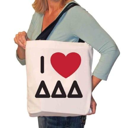 I Love Tri Delta Canvas Tote Bag