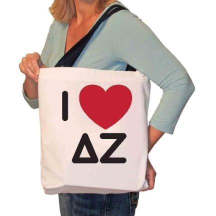 I Love Delta Zeta Canvas Tote Bag