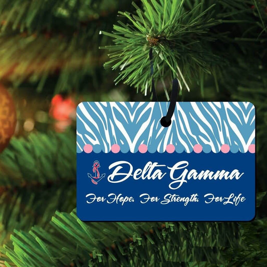 Delta Gamma Ornament - Set of 3 Rectangle Shapes - FREE SHIPPING