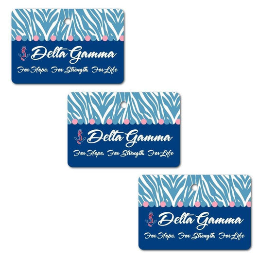 Delta Gamma Ornament - Set of 3 Rectangle Shapes - FREE SHIPPING