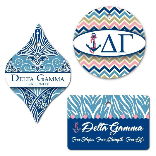 Delta Gamma Ornament - Set of 3 Shapes - FREE SHIPPING