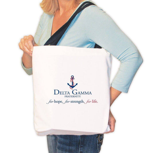 Delta Gamma Canvas Tote Bag - For Hope. For Strength. For Life
