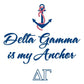 Delta Gamma Canvas Tote Bag - Delta Gamma is My Anchor