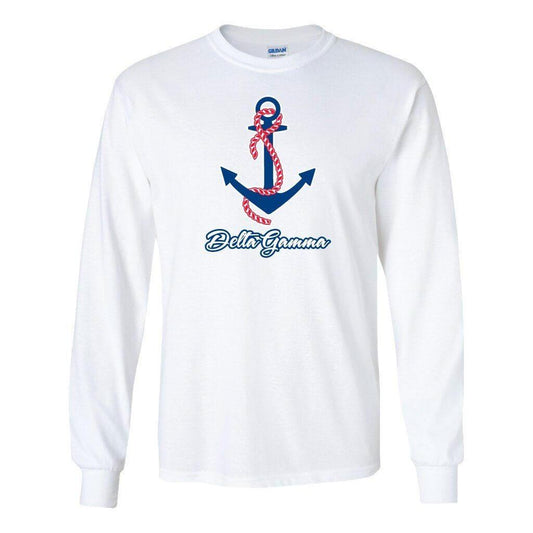 Delta Gamma Anchor Design Long Sleeve T-Shirt - FREE SHIPPING
