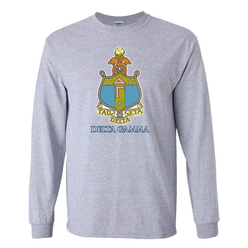 Delta Gamma Coat of Arms Logo Long Sleeve T-Shirt - FREE SHIPPING