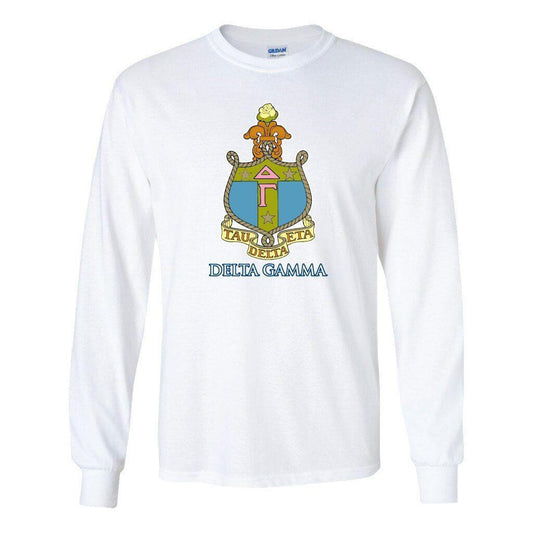 Delta Gamma Coat of Arms Logo Long Sleeve T-Shirt - FREE SHIPPING