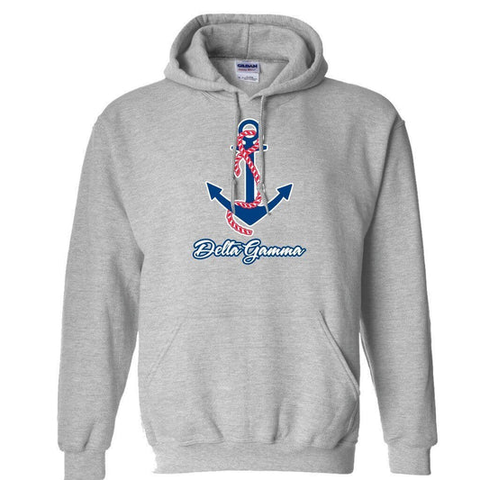 Delta Gamma Hooded Sweatshirt Anchor Design FREE SHIPPING