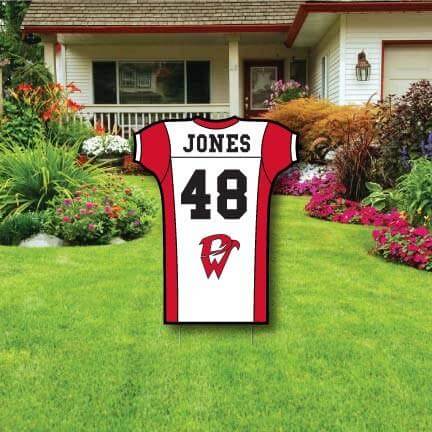 Die Cut Football Jersey Cutout Yard Signs - One Sided