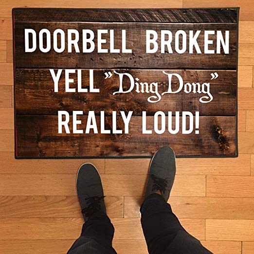 doorbell broken doormat