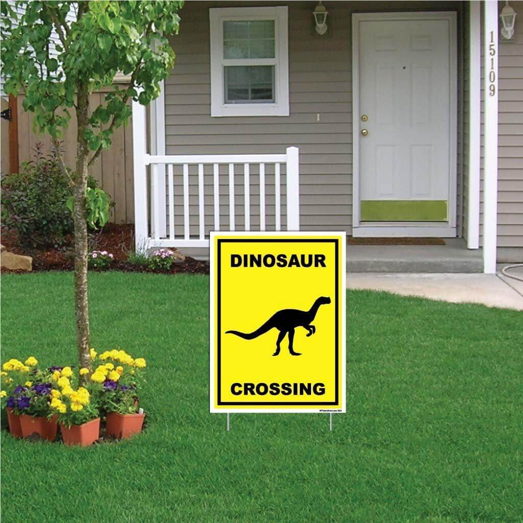 Dinosaur Crossing Sign or Sticker | VictoryStore – VictoryStore.com dinosaur-crossing-sign-or-sticker-victorystore-victorystore-com