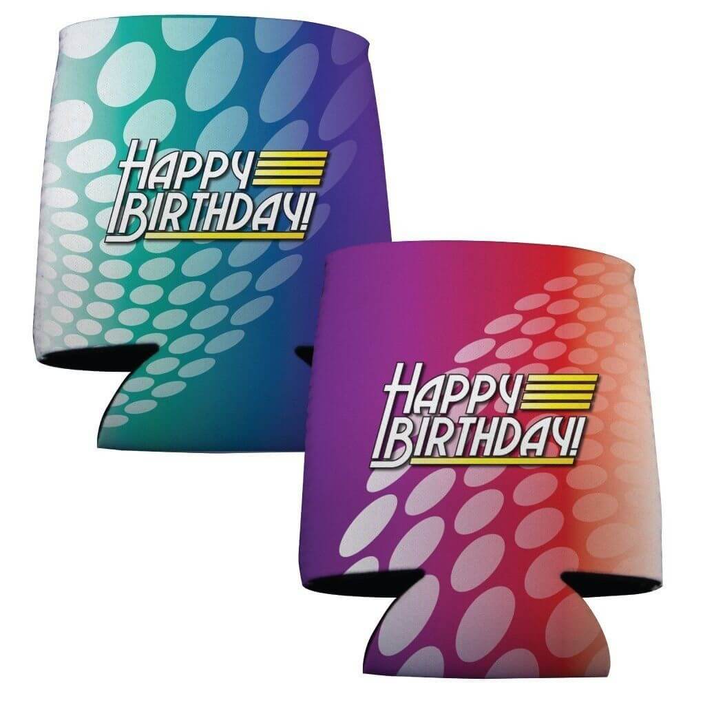 Birthday Party Dots Can Cooler Set - 2 Designs - Set of 6 - FREE SHIPPING