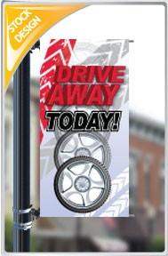 18"x36" Drive Away Today Pole Banner FREE SHIPPING