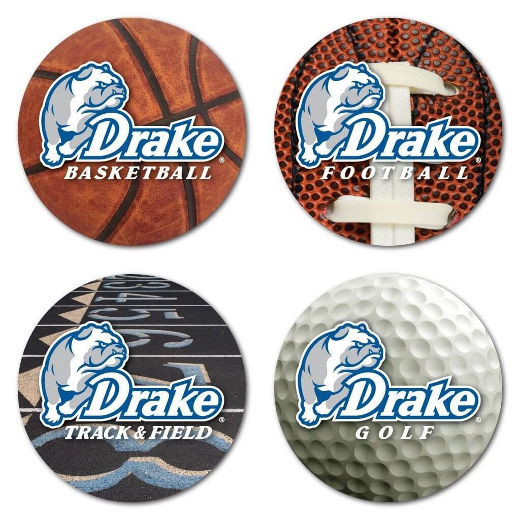 Drake University Sports Design Coaster Set of 4 - FREE SHIPPING